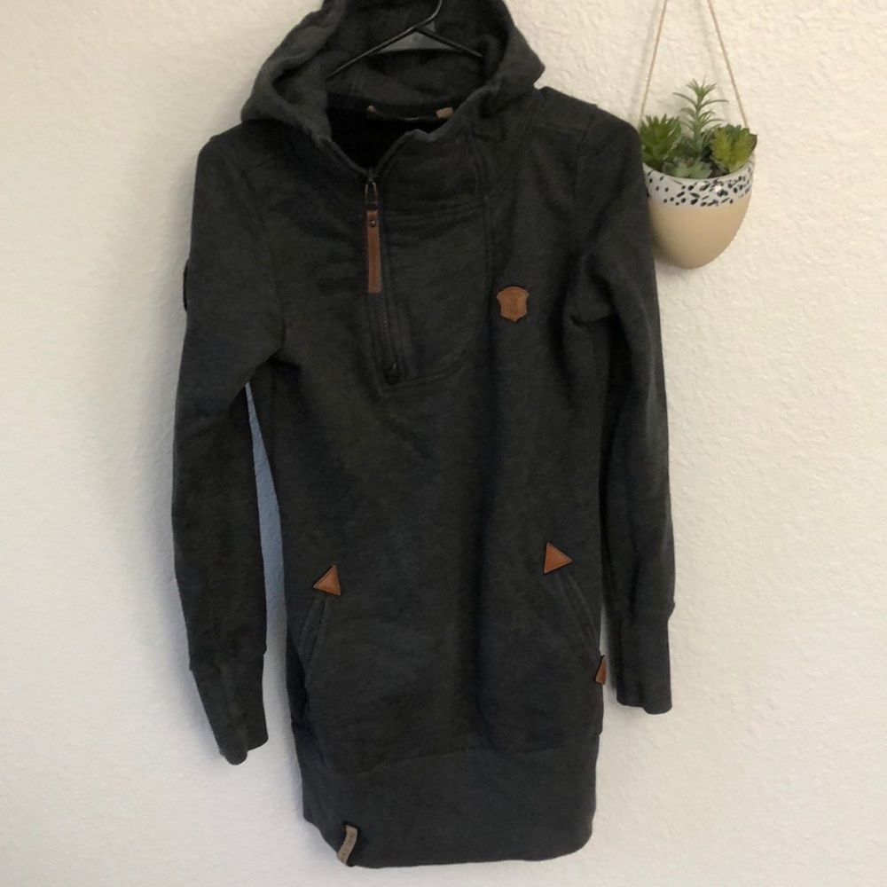 Naketano Quarter Zip Sweater Charcoal Grey